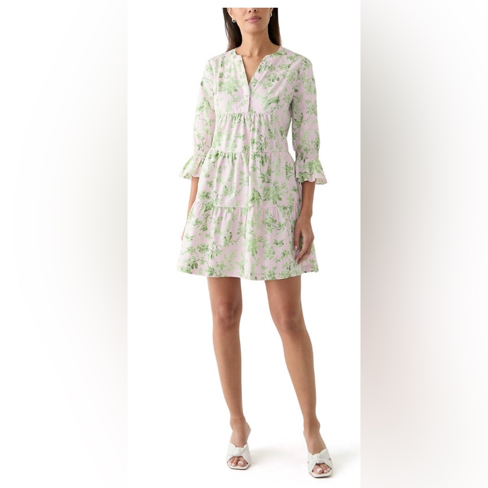 Crown Green and Cream Bell Sleeve Sundress